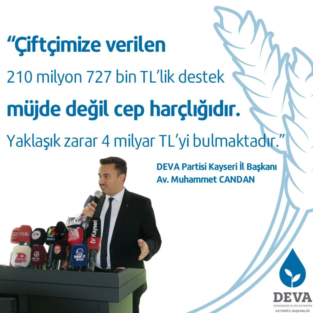 210 MİLYON 727 BİN TL’LİK DESTEK MÜJDE DEĞİLDİR