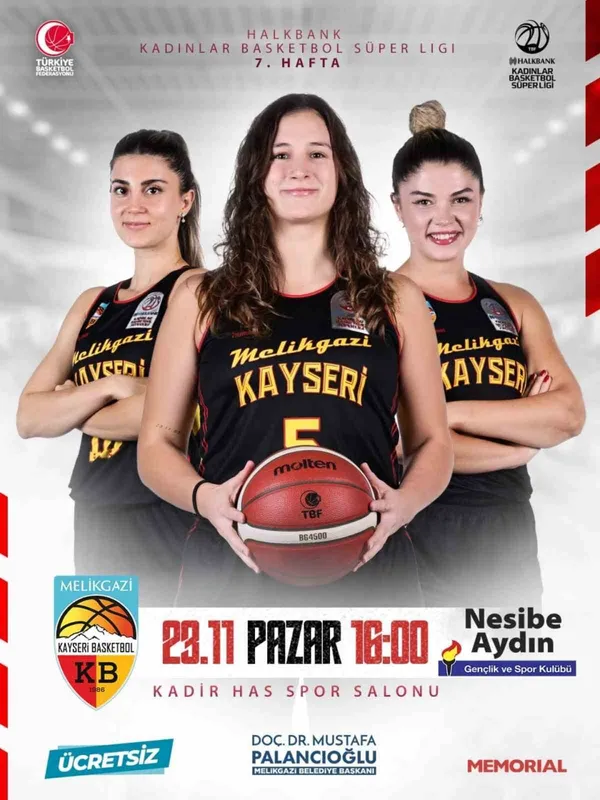 Melikgazi Basketbol taraftarı maçı ücretsiz izleyecek

