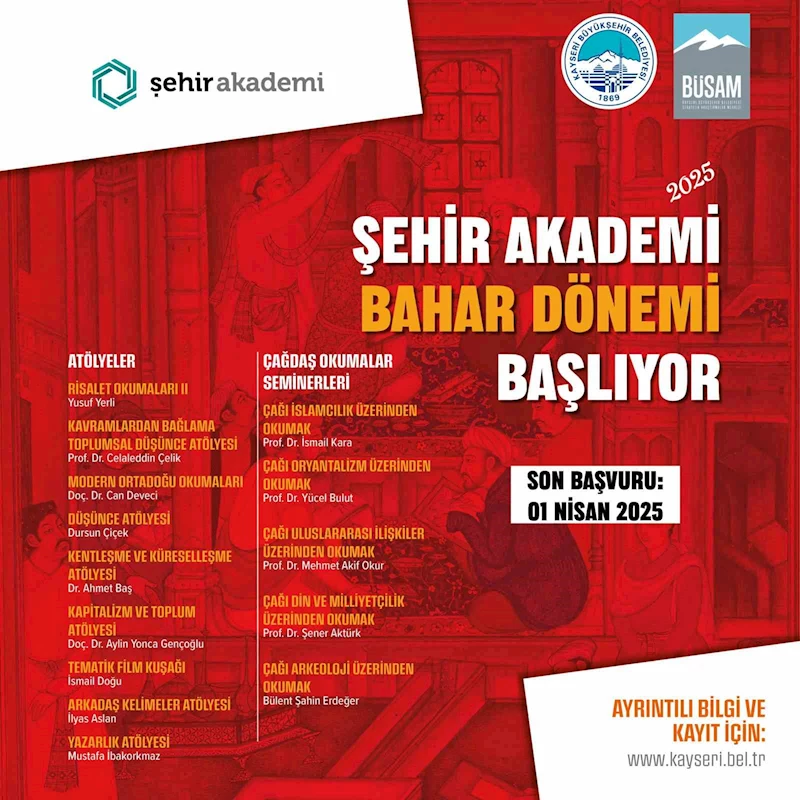 BÜSAM Şehir Akademi 2025 bahar dönemi kayıtları devam ediyor
