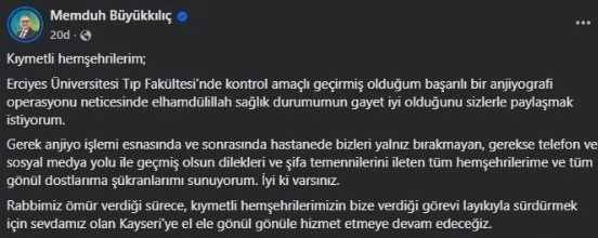 Başkan Büyükkılıç: 